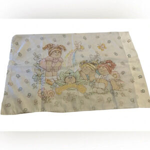 1983 Standard Pillowcase Cabbage Patch Kids Dolls Bunny Flower Butterfly Vintage